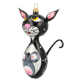 Load image into Gallery viewer, Cat and Mouse. Handmade Glass Christmas ornament.