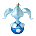 Load image into Gallery viewer, Joyful Hare. Handmade Glass Christmas ornament.