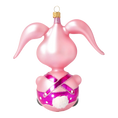 Load image into Gallery viewer, Pink Rabbit. Handmade Glass Christmas ornament.