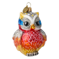 Load image into Gallery viewer, Fairy Owl. Handmade Glass Christmas ornament.