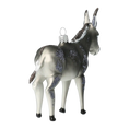Load image into Gallery viewer, Donkey grey. Handmade Glass Christmas ornament.
