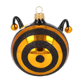 Load image into Gallery viewer, Happy Bee. Handmade Glass Christmas ornament.