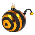 Load image into Gallery viewer, Happy Bee. Handmade Glass Christmas ornament.