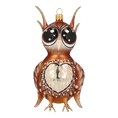 Load image into Gallery viewer, Wise Owl. Handmade Glass Christmas ornament.