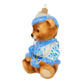Load image into Gallery viewer, Teddy bear with a folk motif. Handmade Glass Christmas ornament.