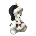 Load image into Gallery viewer, Zakopane Teddy Bear. Handmade Glass Christmas ornament.