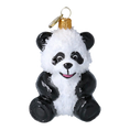 Load image into Gallery viewer, Snow Panda - Glass Christmas Ornament. Handmade Glass Christmas ornament.