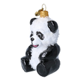 Load image into Gallery viewer, Snow Panda - Glass Christmas Ornament. Handmade Glass Christmas ornament.