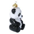 Load image into Gallery viewer, Snow Panda - Glass Christmas Ornament. Handmade Glass Christmas ornament.