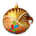 Load image into Gallery viewer, Golden Dragon. Handmade Glass Christmas ornament.