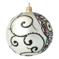 Load image into Gallery viewer, Mexican skull. Handmade Glass Christmas ornament.