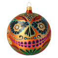 Load image into Gallery viewer, Mexican Calavera Skull. Handmade Glass Christmas ornament.