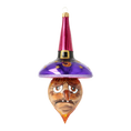 Load image into Gallery viewer, Witch with a Flaming Beard - Flaming Spell. Handmade Glass Christmas ornament.