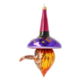 Load image into Gallery viewer, Witch with a Flaming Beard - Flaming Spell. Handmade Glass Christmas ornament.