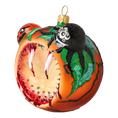 Load image into Gallery viewer, Pumpkin - Halloween Monster. Handmade Glass Christmas ornament.