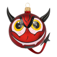 Load image into Gallery viewer, Devil of Hell. Handmade Glass Christmas ornament.
