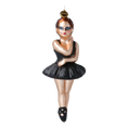 Load image into Gallery viewer, Black Swan ballerina. Handmade Glass Christmas ornament.