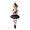 Load image into Gallery viewer, Black Swan ballerina. Handmade Glass Christmas ornament.