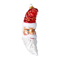 Load image into Gallery viewer, Santa Claus in the Star Spangled Banner. Handmade Glass Christmas ornament.