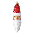 Load image into Gallery viewer, Santa Claus in the Star Spangled Banner. Handmade Glass Christmas ornament.