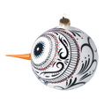 Load image into Gallery viewer, Mexican Snowman Charm. Handmade Glass Christmas ornament.