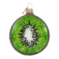 Load image into Gallery viewer, Kiwi slice. Handmade Glass Christmas ornament.