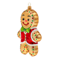 Load image into Gallery viewer, Gingerbread Man. Handmade Glass Christmas ornament.
