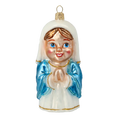 Load image into Gallery viewer, Mary. Handmade Glass Christmas ornament.