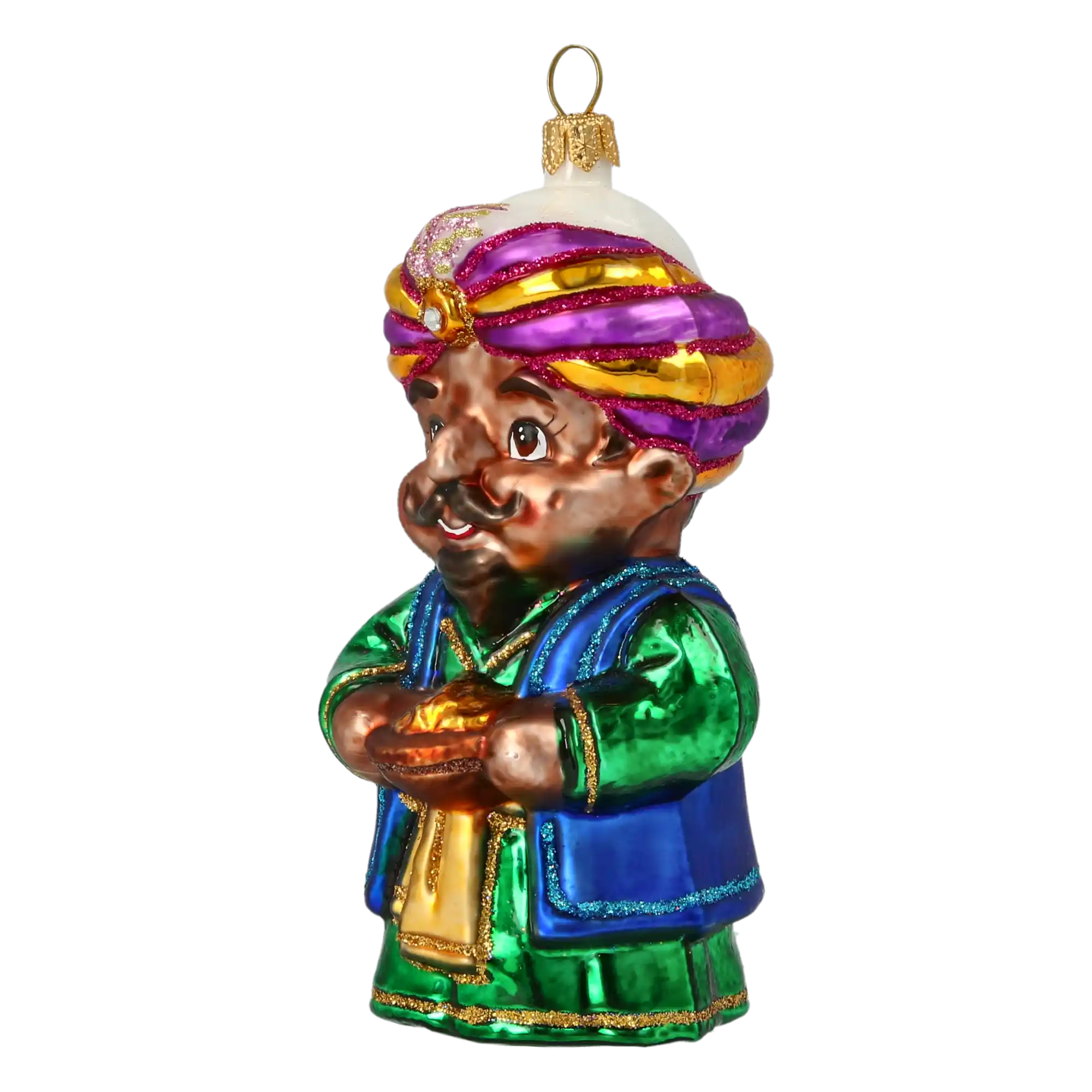 King Balthazar. Handmade Glass Christmas ornament.
