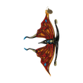 Load image into Gallery viewer, Butterfly Fire Dancer. Handmade Glass Christmas ornament.