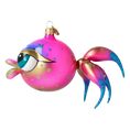 Load image into Gallery viewer, Pink veil fish. Handmade Glass Christmas ornament.