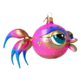 Load image into Gallery viewer, Pink veil fish. Handmade Glass Christmas ornament.