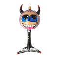 Load image into Gallery viewer, Devil's Bomb - Scarlet Smile. Handmade Glass Christmas ornament.