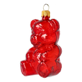 Load image into Gallery viewer, Red Gummy Bear. Handmade Glass Christmas ornament.