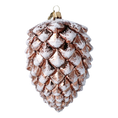 Load image into Gallery viewer, Royal cone of the Winter Forest. Handmade Glass Christmas ornament.