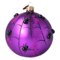 Load image into Gallery viewer, Bomb Purple Spider Web. Handmade Glass Christmas ornament.
