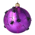 Load image into Gallery viewer, Bomb Purple Spider Web. Handmade Glass Christmas ornament.