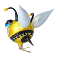 Load image into Gallery viewer, Cute Bee. Handmade Glass Christmas ornament.