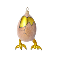 Load image into Gallery viewer, Chicken in Egg. Handmade Glass Christmas ornament.