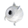 Load image into Gallery viewer, Silver Owl. Handmade Glass Christmas ornament.