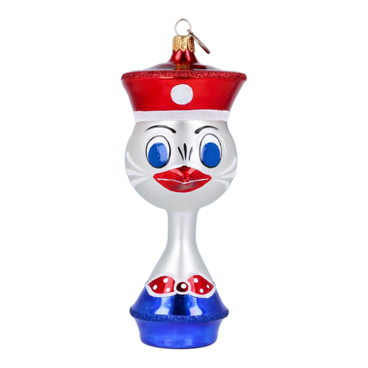 Vintage Sailor Duck. Handmade Glass Christmas ornament.