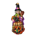 Load image into Gallery viewer, Pumpkin Witch - Charms and Spells. Handmade Glass Christmas ornament.