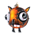 Load image into Gallery viewer, Dark Owl- Guardian of the Night. Handmade Glass Christmas ornament.