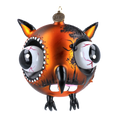 Load image into Gallery viewer, Dark Owl- Guardian of the Night. Handmade Glass Christmas ornament.
