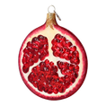 Load image into Gallery viewer, Pomegranate Slice. Handmade Glass Christmas ornament.