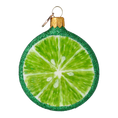 Load image into Gallery viewer, Lime slice. Handmade Glass Christmas ornament.