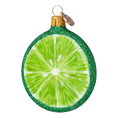 Load image into Gallery viewer, Lime slice. Handmade Glass Christmas ornament.