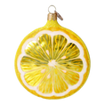 Load image into Gallery viewer, Lemon Slice. Handmade Glass Christmas ornament.