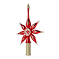 Load image into Gallery viewer, Red star. Handmade Glass Christmas ornament.