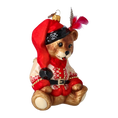 Load image into Gallery viewer, Teddy Bear Folk. Handmade Glass Christmas ornament.